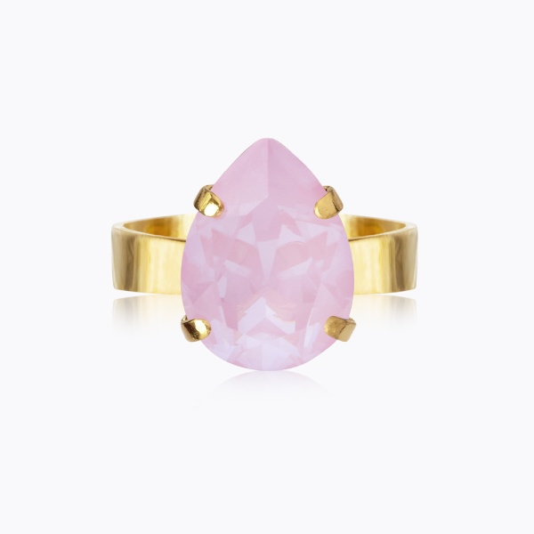 Caroline Svedbom Gold Mini Drop Ring - Soft Pink